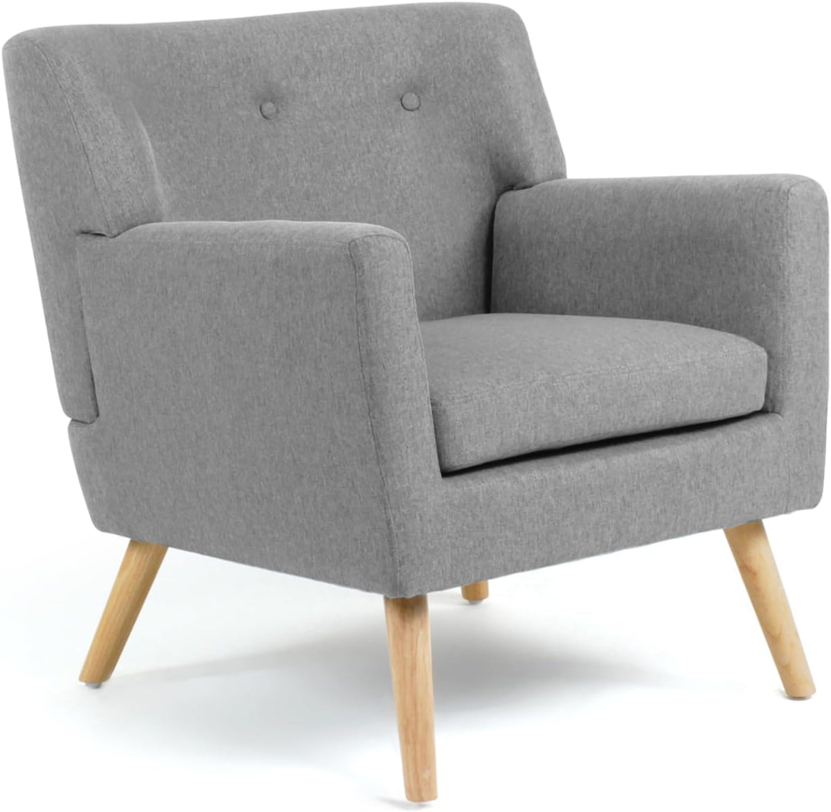 IDMarket - Fauteuil scandinave LIV en Tissu Gris chiné