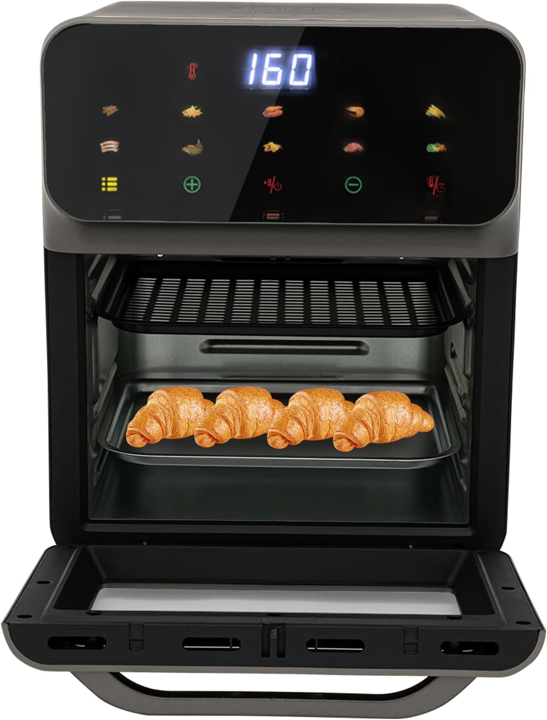 Four électrique de 13 l, 1350 W, avec réglage de la température jusqu'à 200 °C, minuterie 15 à 60 min, 2 plaques de cuisson, four de table compact