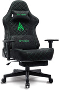 Symino Chaise Gamer Ergonomique - Fauteuil de Bureau avec Repose-Pieds Télescopique, Support Lombaire et Hauteur Réglable - 200kg (Simili Cuir Black)