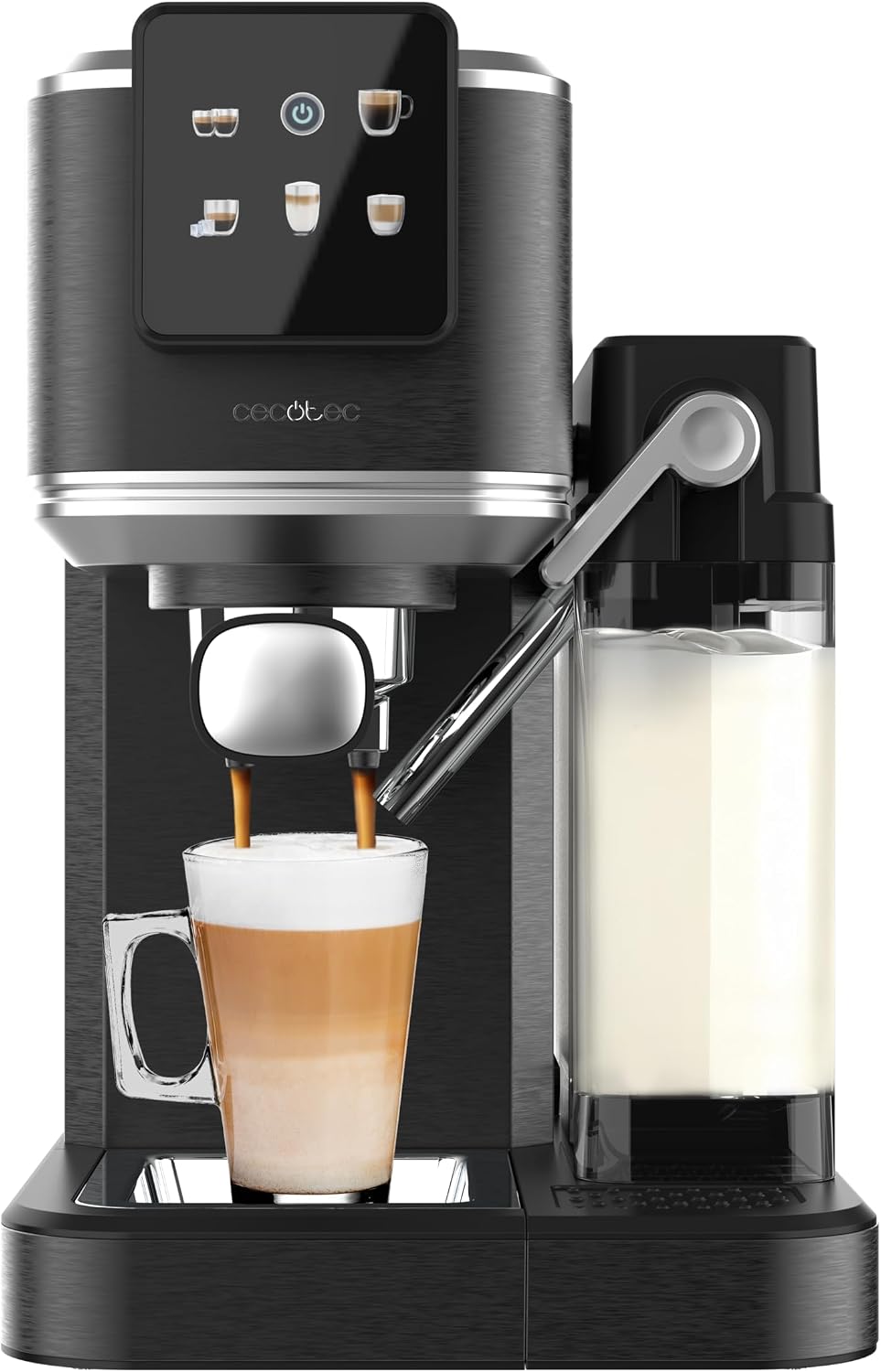 Cecotec Cafetières Express Semi-automatiques Cafelizzia ColdBrew Latte. 1350W, 20 Bars, ColdBrew, Écran Tactile Couleur