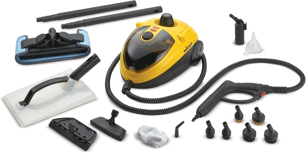 WAGNER Power Steamer 915 E, multifonction nettoyeur vapeur de 18 accessoires, pression 3,5 bar, temps de vapeur env. 40 min, 1,2l reservoir