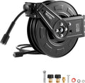 VEVOR Enrouleur de Tuyau pour Nettoyeur Haute Pression 18,3 m x 6,4 mm, Dévidoir Rétractable Acier, Montage sur Mur, Sol, Pression 275,8 bar