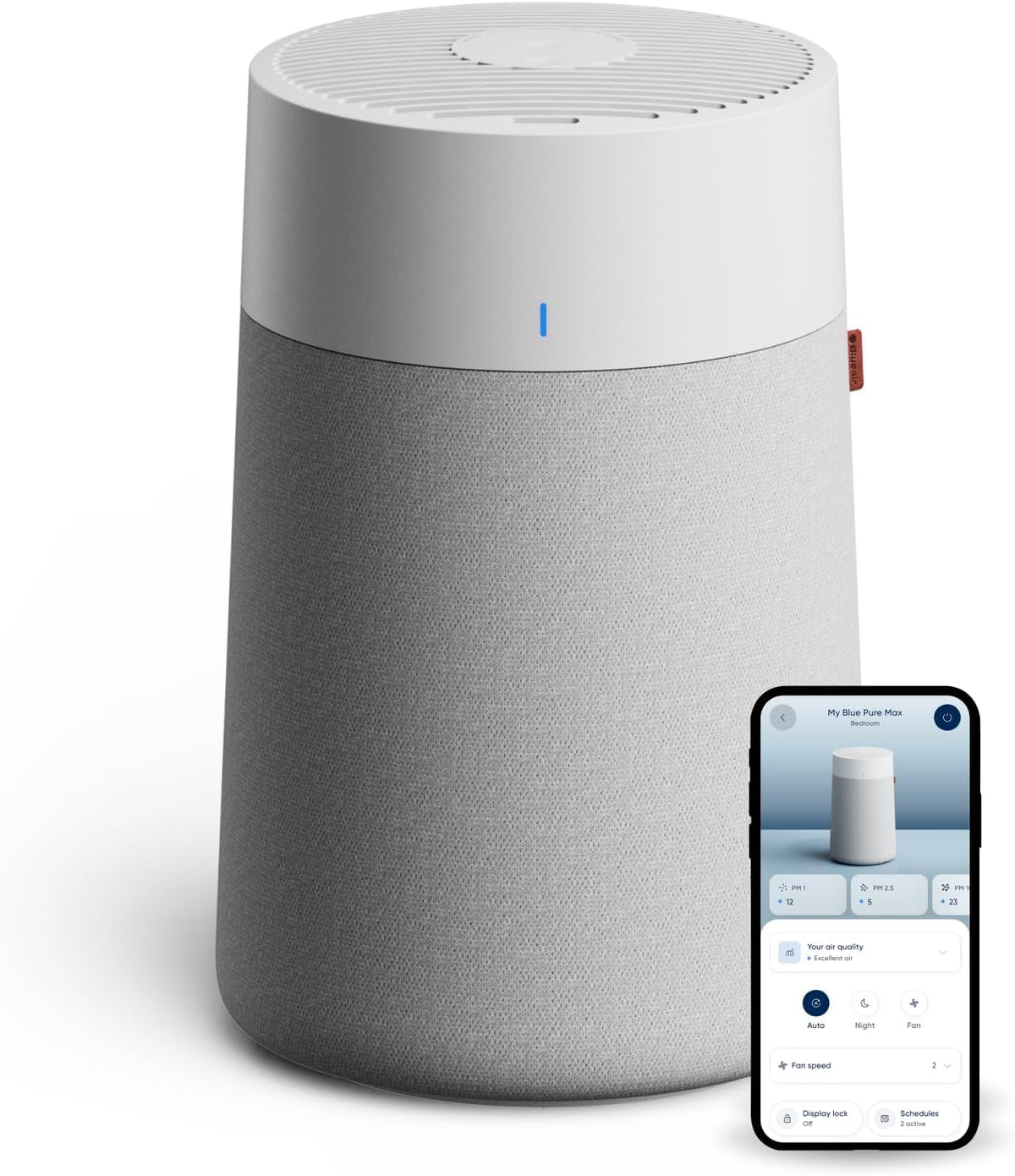 BLUEAIR Blue Pure 511i Max Purificateur d'air pour pièces jusqu'à 43m², Intelligent, silencieux, HEPASilent, Idéal maison, chambre, enfants