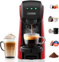 Warriors1 Machine à Café Capsule 5en1 pour Nespresso, Dolce Gusto, Lavazza A Modo Mio, FAP Espresso Point et Café Moulu, 20 bar, 0,8L